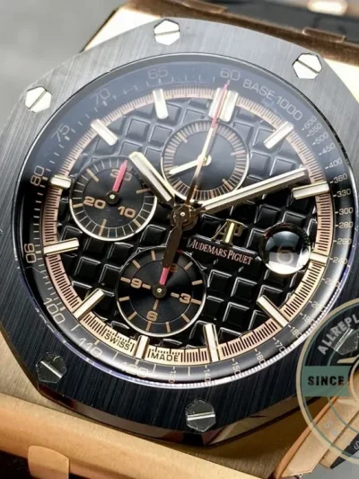 Replica Audemars Piguet Royal Oak Offshore Black Tapisserie Gold Dial 44mm 26401RO.OO.A002CA - Factory Super Clone Watch