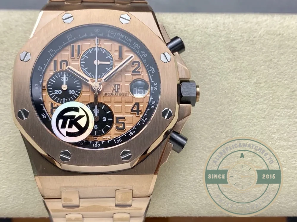 Replica Audemars Piguet Royal Oak Offshore Brown Golden Dial 44mm 26401RO.OO.002CA - Affordable Luxury Replica Timepiece