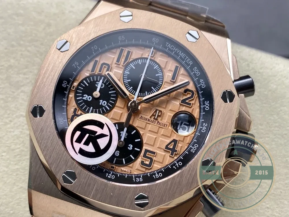Replica Audemars Piguet Royal Oak Offshore Brown Golden Dial 44mm 26401RO.OO.002CA - Top-Tier Swiss Replica Watch