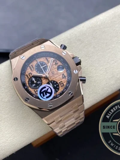 Replica Audemars Piguet Royal Oak Offshore Brown Golden Dial 44mm 26401RO.OO.002CA - High-Grade Replica Watch
