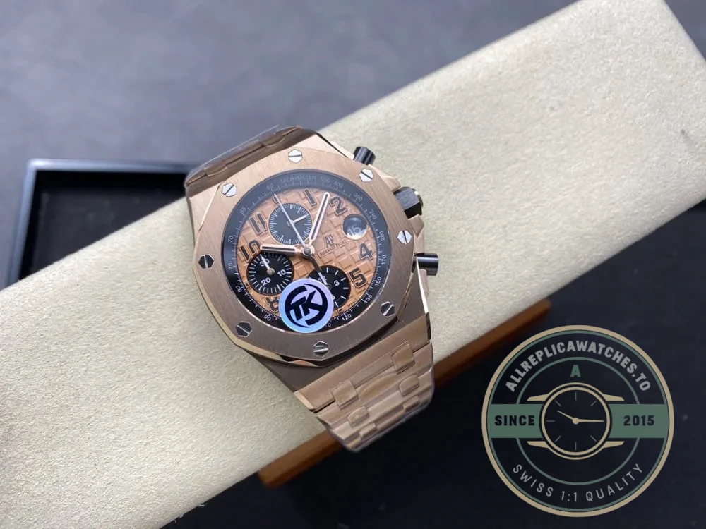 Replica Audemars Piguet Royal Oak Offshore Brown Golden Dial 44mm 26401RO.OO.002CA - High-Grade Replica Watch