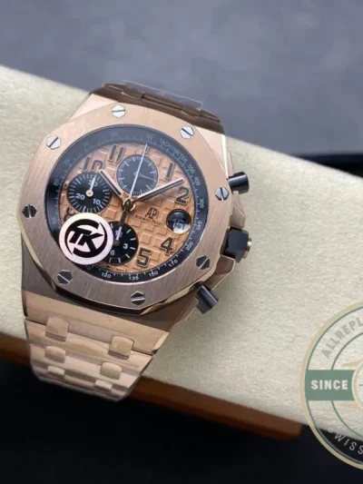 Replica Audemars Piguet Royal Oak Offshore Brown Golden Dial 44mm 26401RO.OO.002CA - 1:1 Swiss Replica Watch