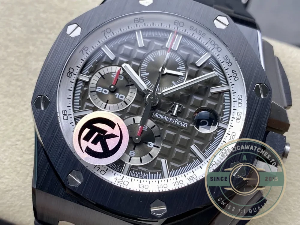 Replica Audemars Piguet Royal Oak Offshore Dark Grey Silver Dial 44mm 26405CE.OO.A002CA.01 - Factory Super Clone Watch