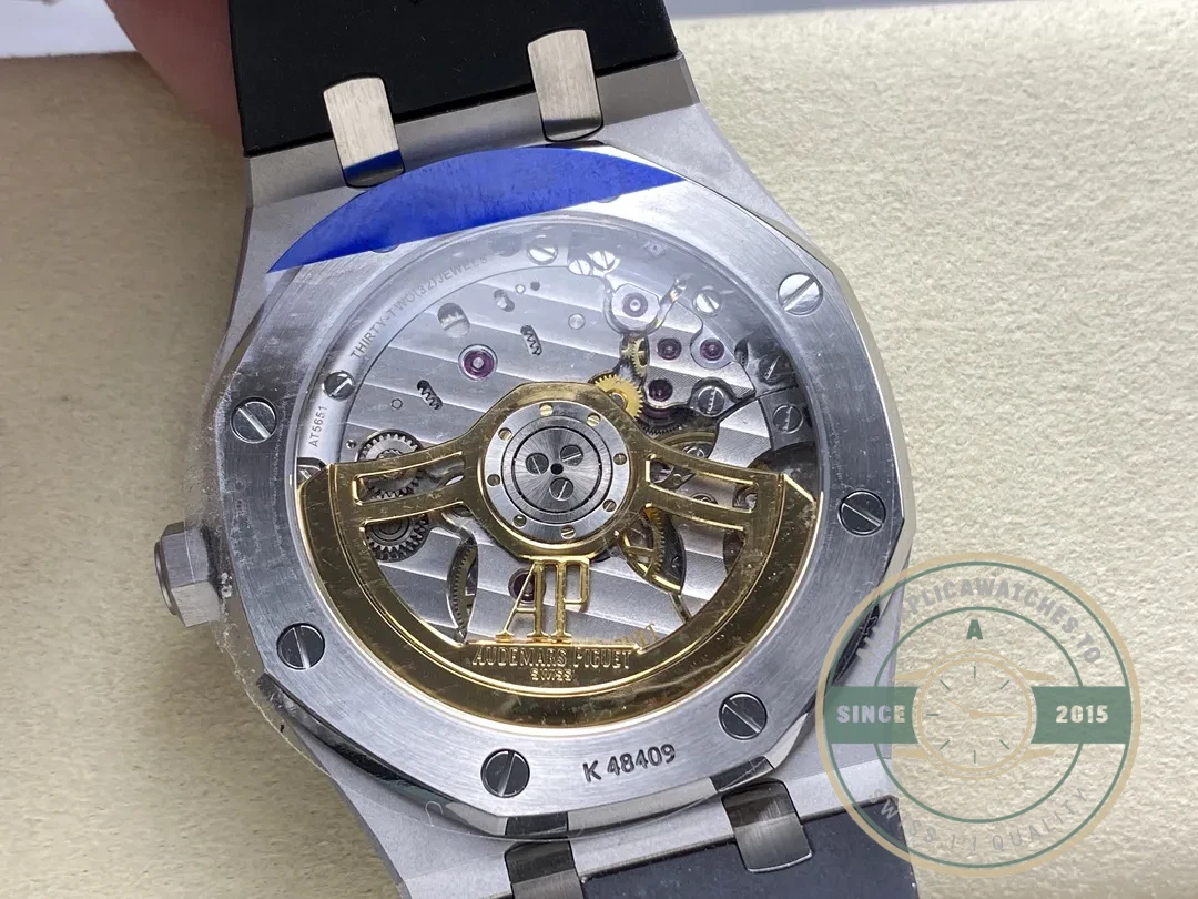 Replica Audemars Piguet Royal Oak Black Dial, Rubber 15500ST.OO.1220ST.03 41mm - Luxury Replica Watch