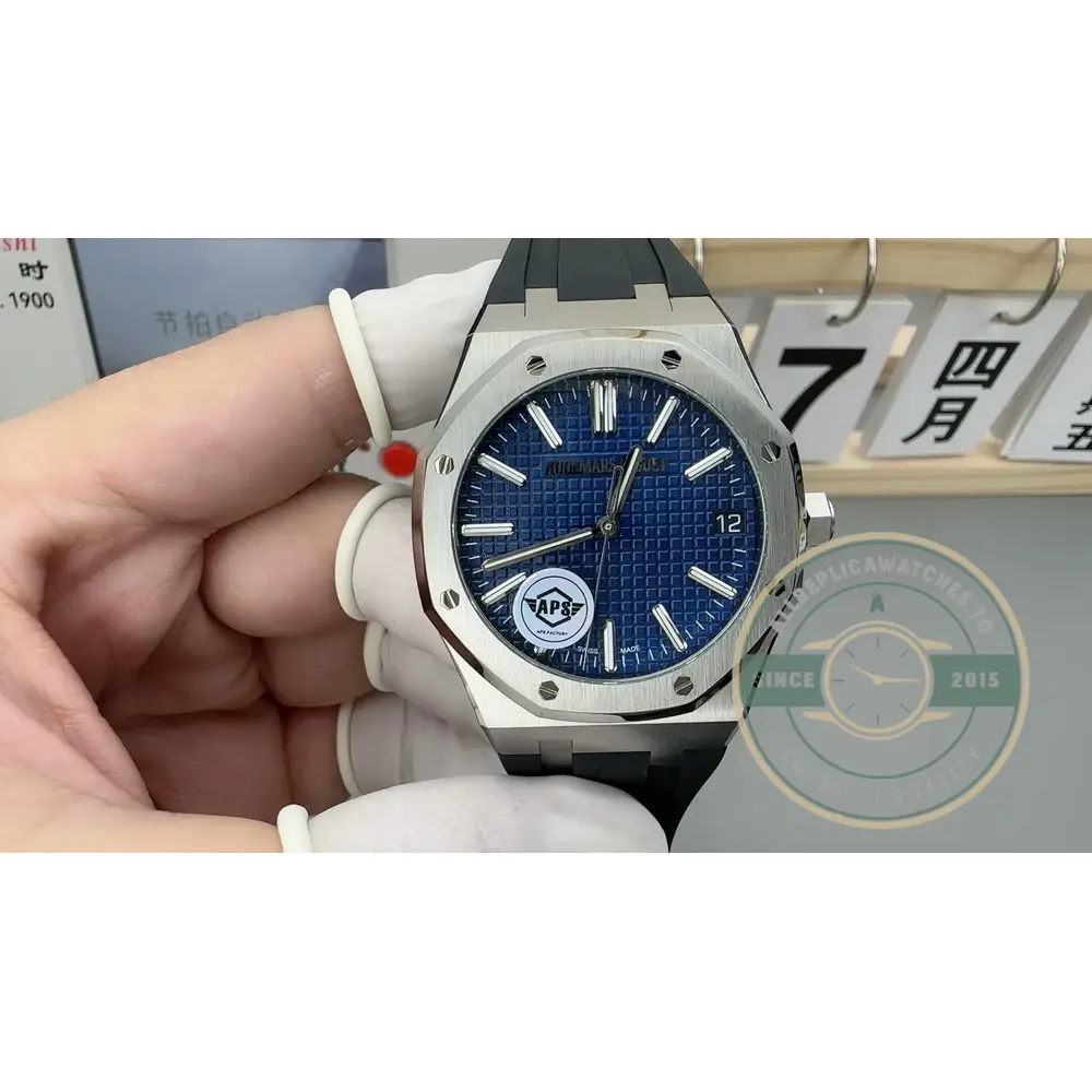 Superclone Audemars Piguet Royal Oak Blue Dial, Rubber 15500ST.OO.1220ST.04 41mm - Budget Luxury Replica Watch