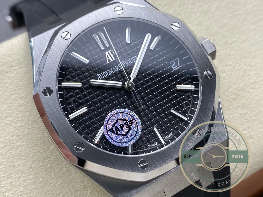 Replica Audemars Piguet Royal Oak Black Dial, Rubber 15500ST.OO.1220ST.03 41mm - Affordable Luxury Replica Timepiece