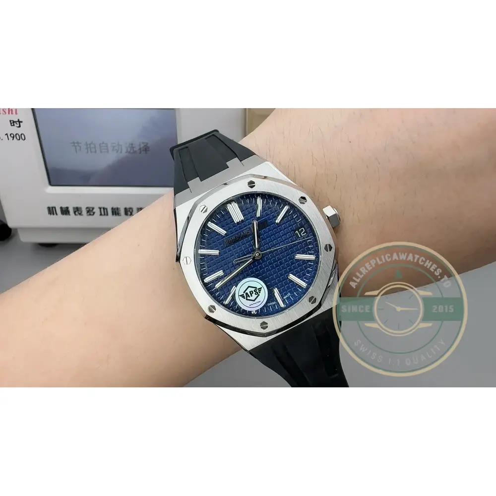 Superclone Audemars Piguet Royal Oak Blue Dial, Rubber 15500ST.OO.1220ST.04 41mm - Luxury Replica Watch