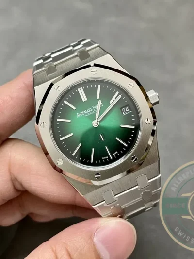Superclone Audemars Piguet Royal Oak Smoked green, 39 mm Ref. 15202PT.OO.1240PT.01 - Swiss-Made Clone Watch