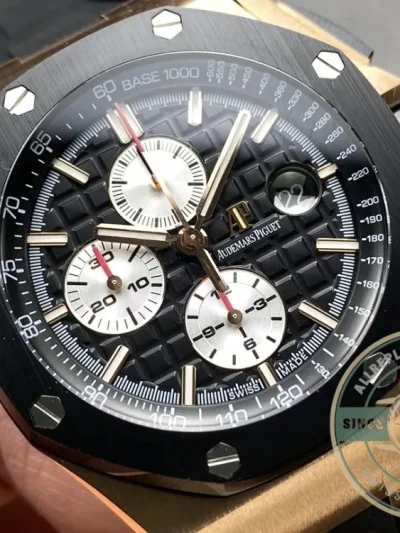 Replica Audemars Piguet Royal Oak Offshore Black Tapisserie Dial 44mm 26401RO.OO.A002CA - Affordable Luxury Replica Timepiece