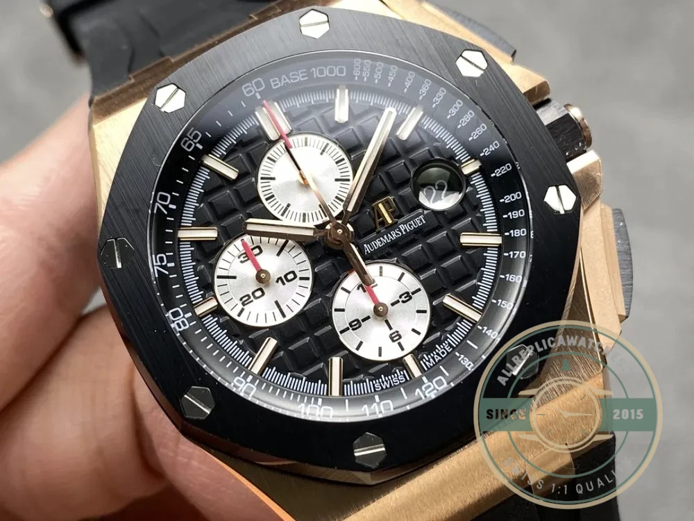 Replica Audemars Piguet Royal Oak Offshore Black Tapisserie Dial 44mm 26401RO.OO.A002CA - Affordable Luxury Replica Timepiece