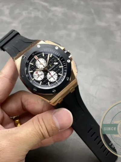 Replica Audemars Piguet Royal Oak Offshore Black Tapisserie Dial 44mm 26401RO.OO.A002CA - Affordable Super Clone Watch