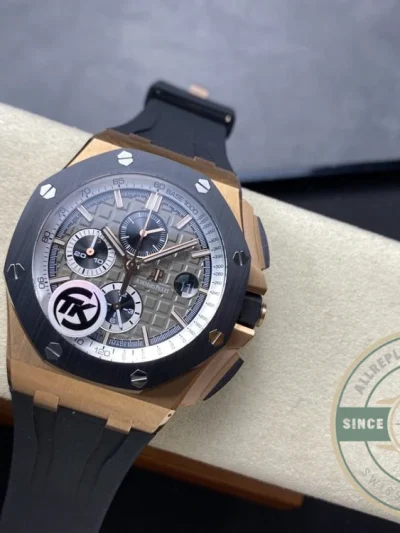 Replica Audemars Piguet Royal Oak Offshore Grey Rose Gold Dial 44mm 26568OM.OO.A004CA.01 - Best Quality Replica Watch