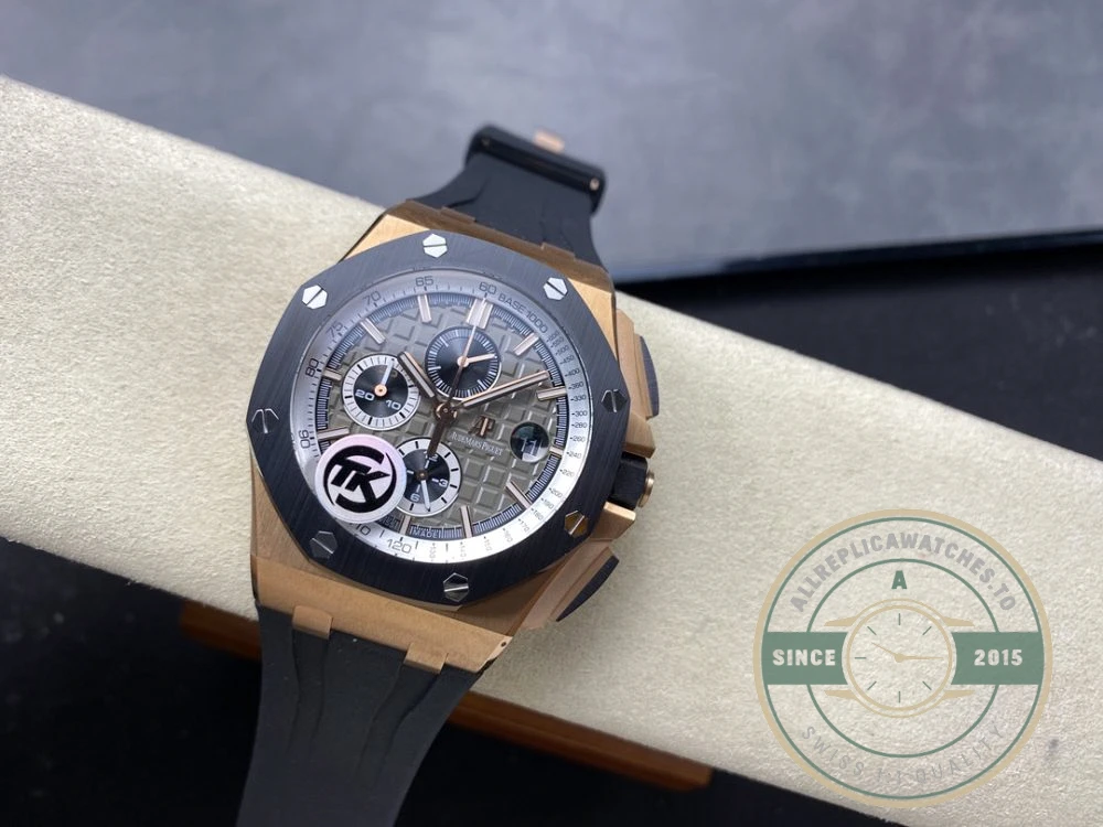 Replica Audemars Piguet Royal Oak Offshore Grey Rose Gold Dial 44mm 26568OM.OO.A004CA.01 - Best Quality Replica Watch