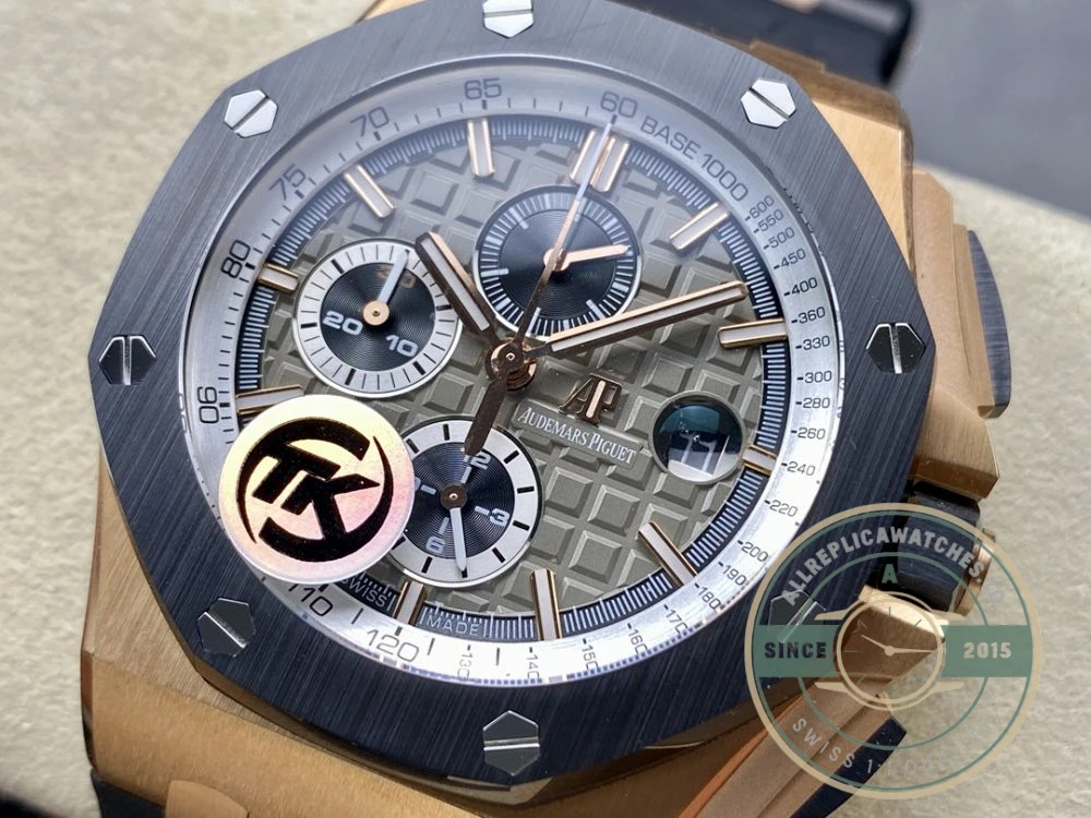 Replica Audemars Piguet Royal Oak Offshore Grey Rose Gold Dial 44mm 26568OM.OO.A004CA.01 - Premium Super Clone Watch