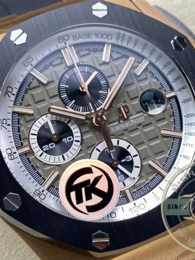 Replica Audemars Piguet Royal Oak Offshore Grey Rose Gold Dial 44mm 26568OM.OO.A004CA.01 - Swiss-Made Clone Watch