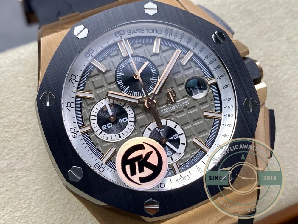 Replica Audemars Piguet Royal Oak Offshore Grey Rose Gold Dial 44mm 26568OM.OO.A004CA.01 - Swiss-Made Clone Watch