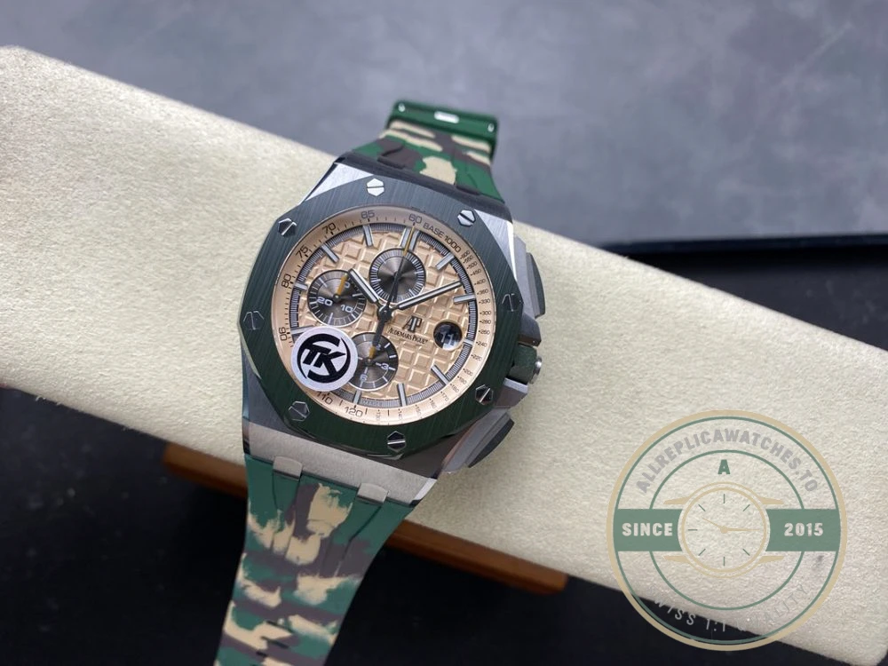 Replica Audemars Piguet Royal Oak Offshore Khaki Gold Dial 44mm 26400SO.OO.A054CA.01 - Affordable Luxury Replica Timepiece