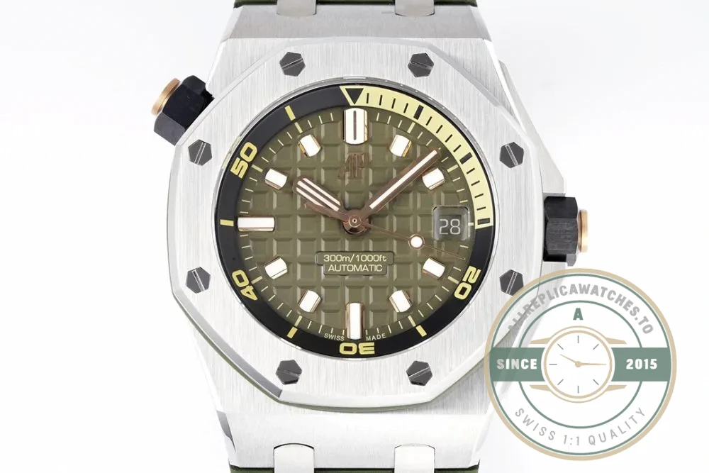Replica Audemars Piguet Royal Oak Offshore Khaki Green Dial 42mm 15720ST.OO.A052CA.01 - Budget Luxury Replica Watch