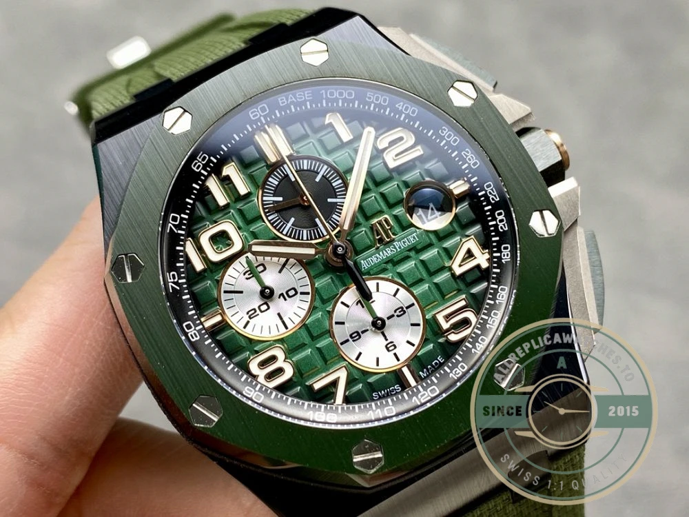 Replica Audemars Piguet Royal Oak Offshore Rich Green Dial 44mm 26405CE.OO.A056CA.01 - 1:1 Swiss Replica Watch