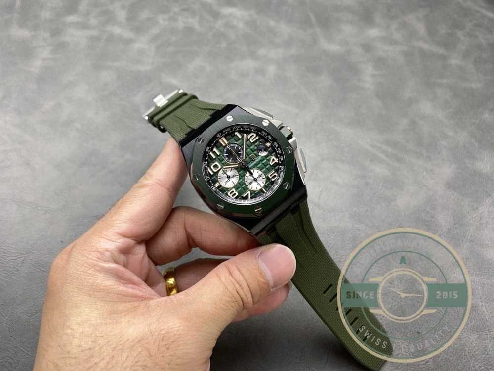 Replica Audemars Piguet Royal Oak Offshore Rich Green Dial 44mm 26405CE.OO.A056CA.01 - Affordable Super Clone Watch
