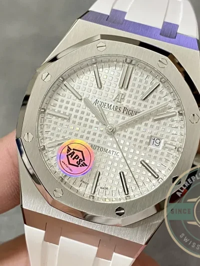 Replica Audemars Piguet Royal Oak White Rubber 15400ST.OO.1220ST.02 - Factory Super Clone Watch