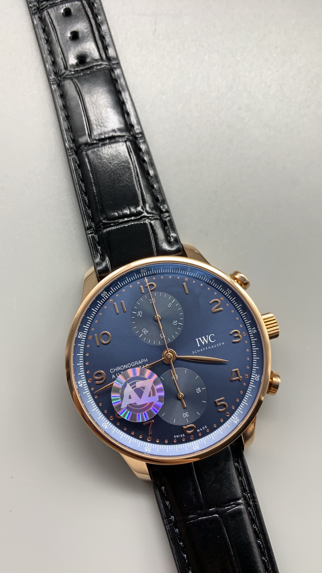 Blued-on-silver contrast that holds up in direct sun and in low light alike