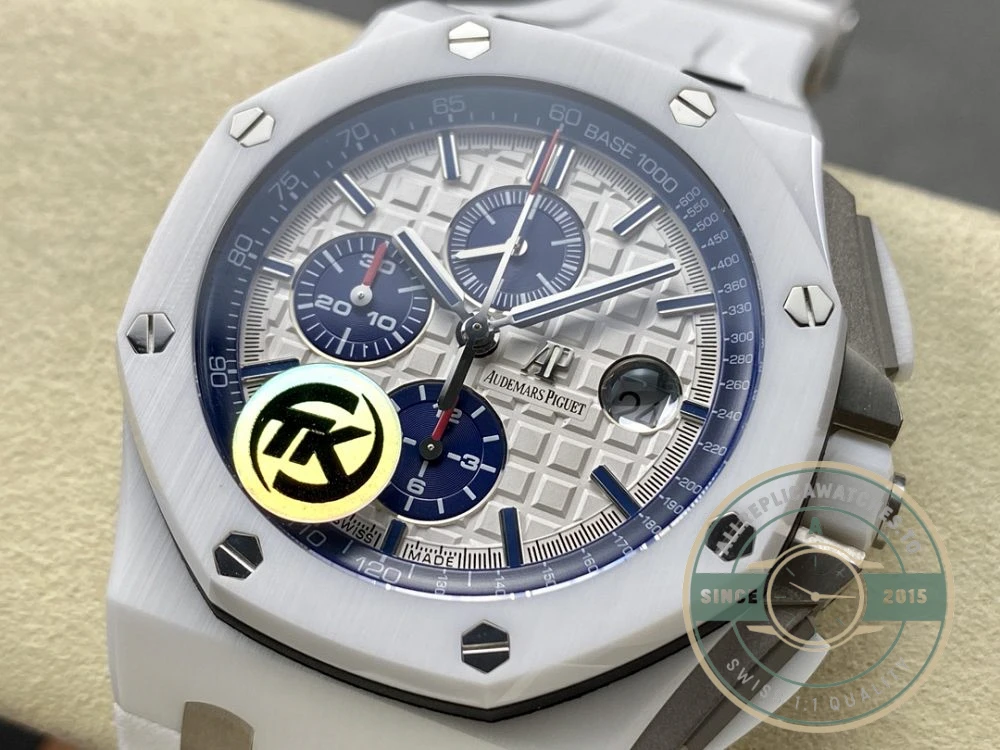 Super clone Audemars Piguet Royal Oak Offshore White Silver Dial 44mm 26402CB.OO.A010CA.01 - Affordable Luxury Replica Timepiece