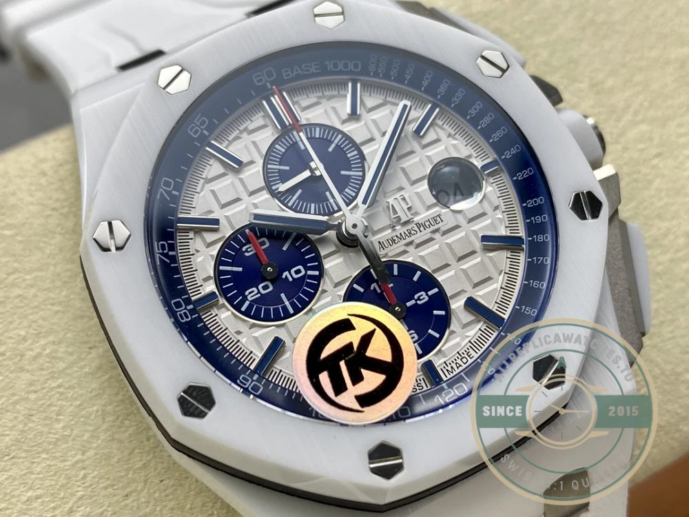 Super clone Audemars Piguet Royal Oak Offshore White Silver Dial 44mm 26402CB.OO.A010CA.01 - Affordable Super Clone Watch