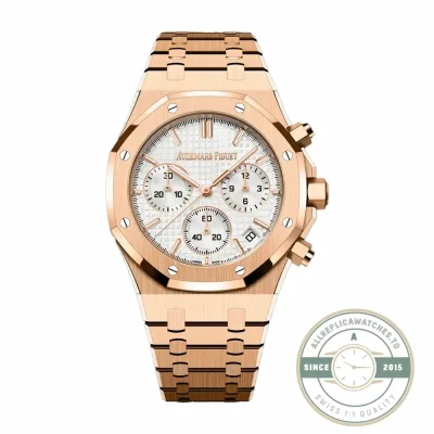 Audemars Piguet Royal Oak Chronograph 26240OR replica, white dial – front view