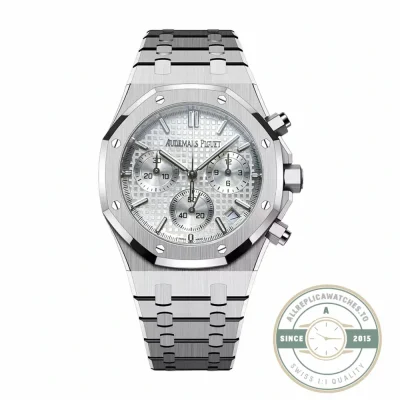 Audemars Piguet Royal Oak Chronograph 26240ST replica, white dial – front view