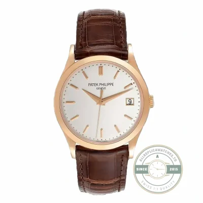 Superclone Patek Philippe Calatrava Dial White 40 mm, Rose Gold Plated - Affordable Luxury Replica Timepiece