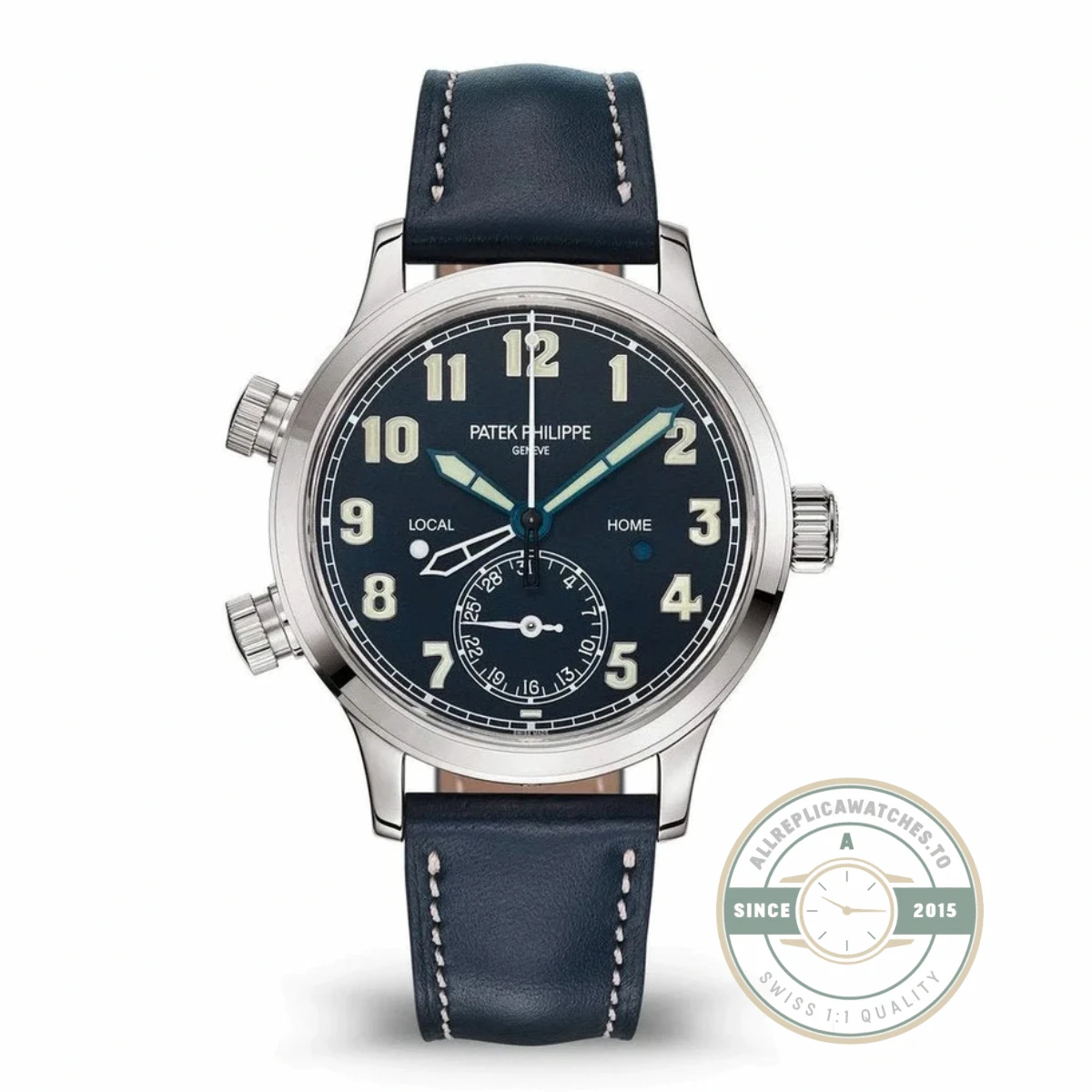 Complications 5524G-001 Patek Philippe CALATRAVA PILOT TRAVEL TIME 42 mm White Gold Blue Dial