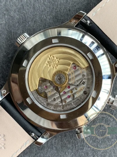 Replica Complications 5524G-001 Patek Philippe CALATRAVA PILOT TRAVEL TIME. 42 mm, White Gold, Black Dial