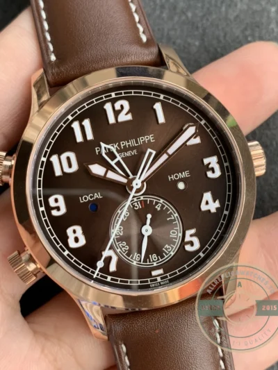 Replica Complications 5524R-001 Patek Philippe CALATRAVA PILOT TRAVEL TIME. 42 mm, Rose Gold