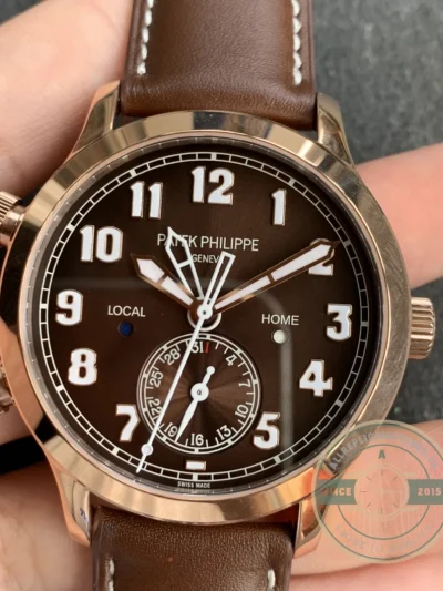 Replica Complications 5524R-001 Patek Philippe CALATRAVA PILOT TRAVEL TIME. 42 mm, Rose Gold