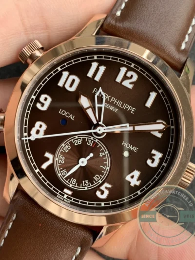 Replica Complications 5524R-001 Patek Philippe CALATRAVA PILOT TRAVEL TIME. 42 mm, Rose Gold
