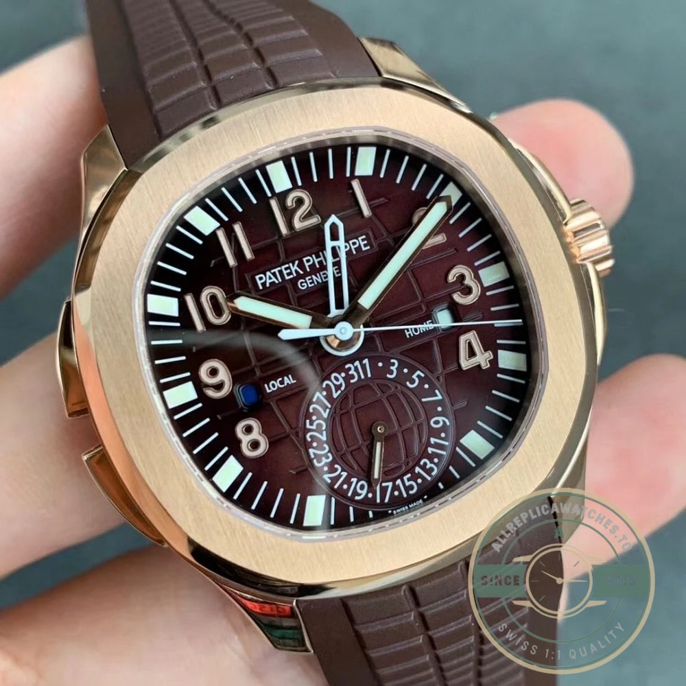 Replica Aquanaut 5164R-001 Patek Philippe Travel Time 40.8 mm, Rose gold - Luxury Replica Watch