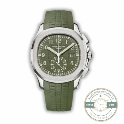 Replica Aquanaut 5968A-001 Patek Philippe Chronograph 42.2 mm, Steel, 5968A-001 Green Strap - Affordable Super Clone Watch
