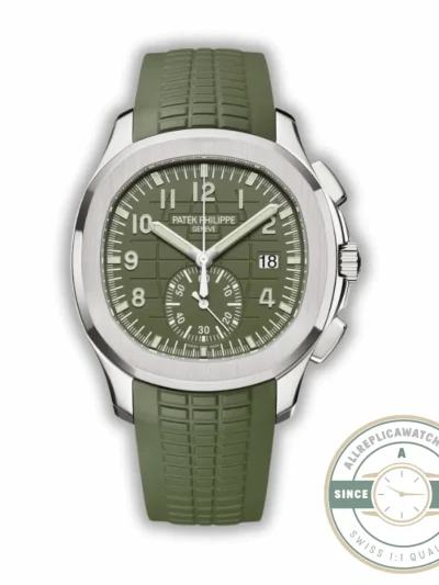 Replica Aquanaut 5968A-001 Patek Philippe Chronograph 42.2 mm, Steel, 5968A-001 Green Strap - Affordable Super Clone Watch