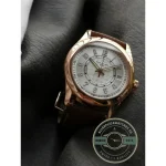 Replica Calatrava 6007G-014 Patek Philippe DATE, SWEEP SECONDS. 40 mm, Black strap, White Dial - 1:1 Swiss Replica Watch