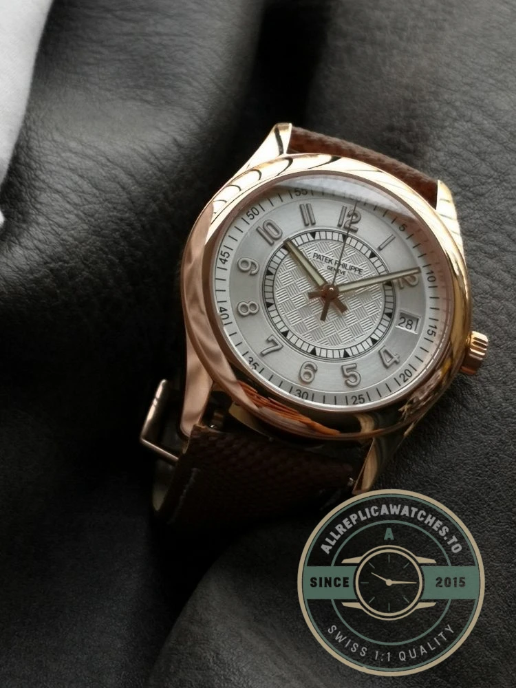Replica Calatrava 6007G-014 Patek Philippe DATE, SWEEP SECONDS. 40 mm, Black strap, White Dial - 1:1 Swiss Replica Watch