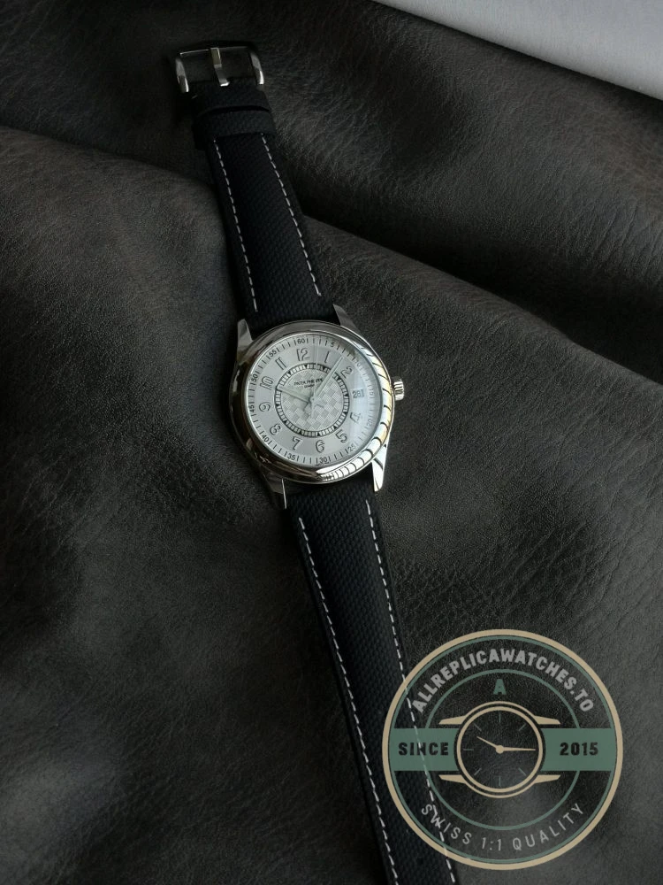 Replica Calatrava 6007G-014 Patek Philippe DATE, SWEEP SECONDS. 40 mm, Black strap, White Dial - Top-Tier Swiss Replica Watch