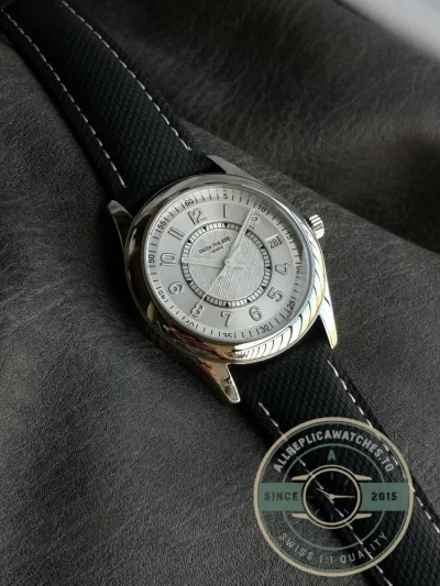 Replica Calatrava 6007G-014 Patek Philippe DATE, SWEEP SECONDS. 40 mm, Black strap, White Dial - 1:1 Swiss Replica Watch