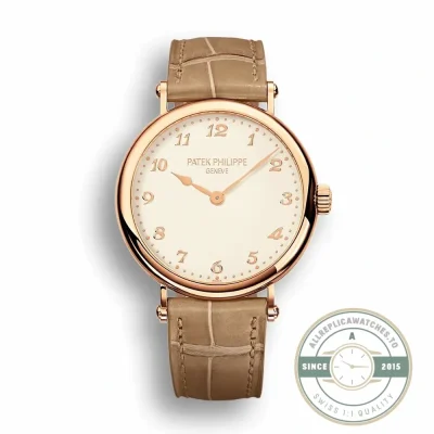 Replica Calatrava 7200R-001 Patek Philippe Ultra-thin mechanical self-winding movement. 34.6 mm, Rose gold - Budget Luxury Replica Watch