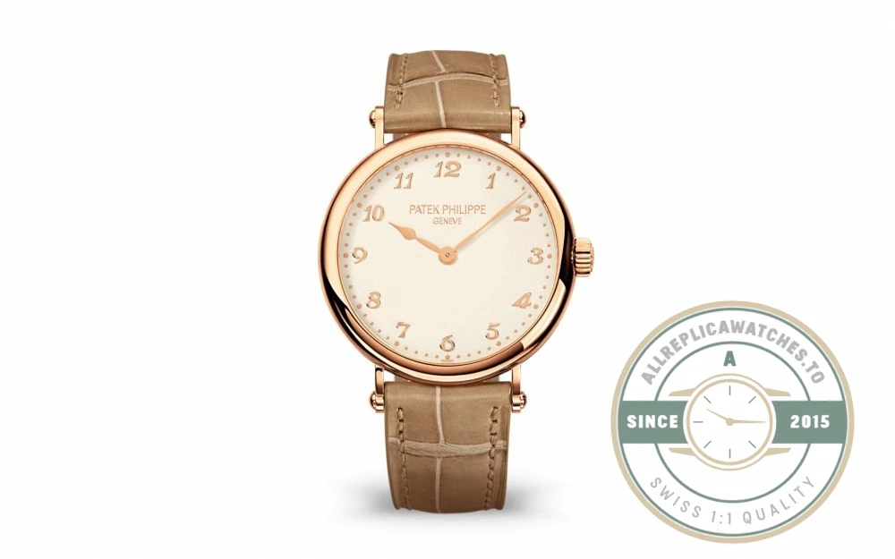Replica Calatrava 7200R-001 Patek Philippe Ultra-thin mechanical self-winding movement. 34.6 mm, Rose gold - Swiss Movement Replica Watch