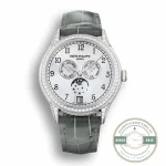 Replica Complications 4948G-010 Patek Philippe ANNUAL CALENDAR, MOON PHASES. 38 mm, White gold - Luxury Replica Watch
