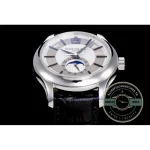 Wide dial opening framed by a thin polished bezel on the 40 mm 5205G-001 annual calendar