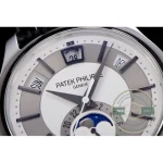 Curved lugs that sit close to the wrist on the 40 mm white metal 5205G-001