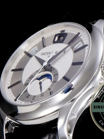 Replica Complications 5205G-001 ANNUAL CALENDAR, MOON PHASES. 40 mm, Steel, Grey Dial - Swiss Movement Replica Watch