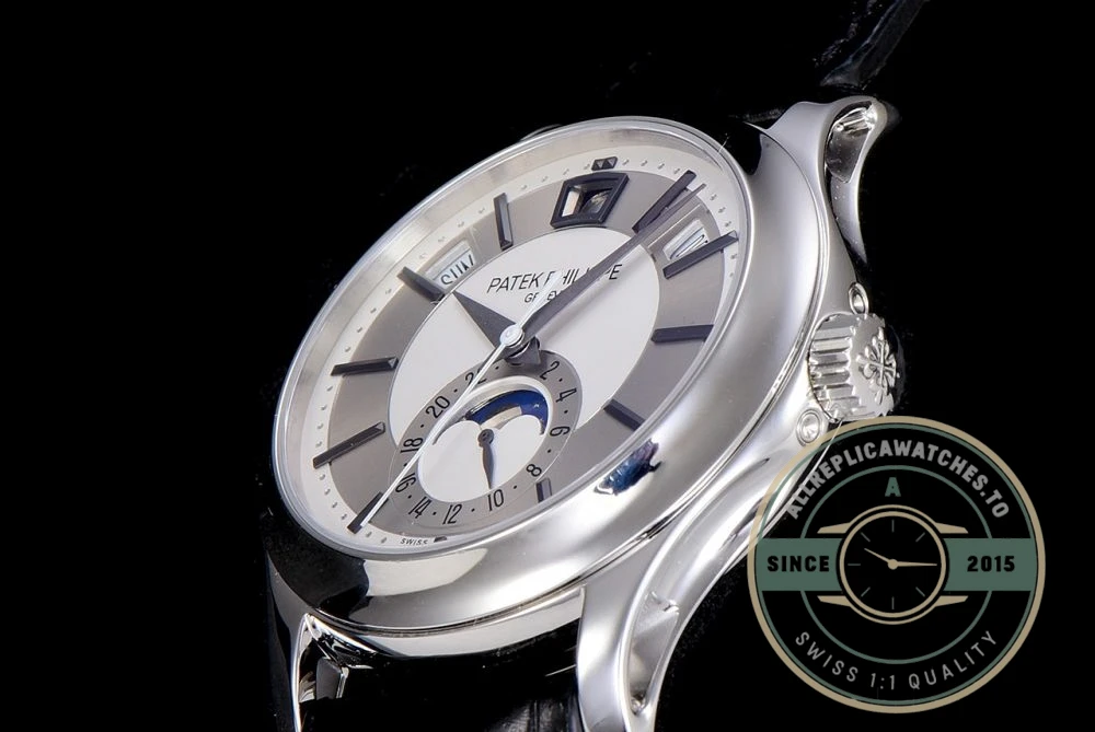 Replica Complications 5205G-001 ANNUAL CALENDAR, MOON PHASES. 40 mm, Steel, Grey Dial - Swiss Movement Replica Watch